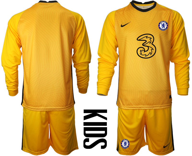 2021 Chelsea yellow goalkeeper Youth long sleeve soccer jerseys
